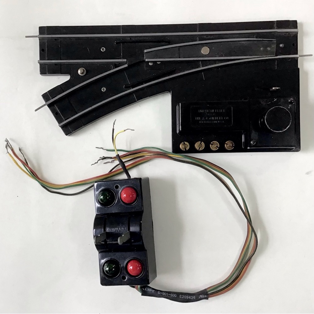 Vintage American Flyer Switch Track Left Turnout & Remote Control S Gauge